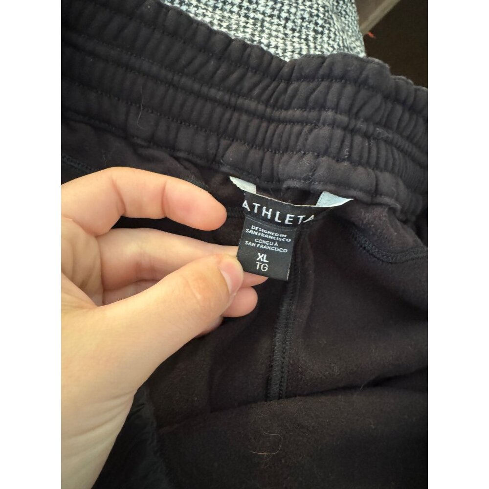 Athleta Womens Triumph Hybrid Wide Crop Pant Black Tie Waist Size XL - Picture 4 of 5